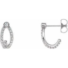 1/3 CTW Diamond J-Hoop Earrings