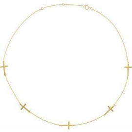 3-Station Cross Adjustable 16-18” Necklace