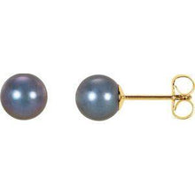 Load image into Gallery viewer, 5.5-6 mm Black Freshwater Cultured Pearl Earrings
