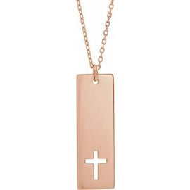 Pierced Cross Engravable Bar 16-18