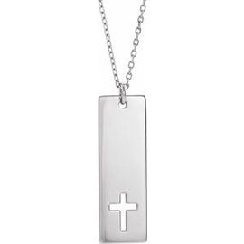 Pierced Cross Engravable Bar 16-18