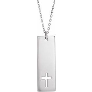 Pierced Cross Engravable Bar 16-18