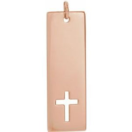 Pierced Cross Engravable Bar 16-18