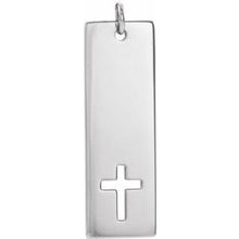 Load image into Gallery viewer, Pierced Cross Engravable Bar 16-18&quot; Necklace
