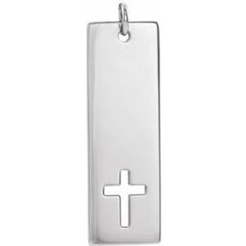 Pierced Cross Engravable Bar 16-18