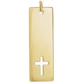 Pierced Cross Engravable Bar 16-18