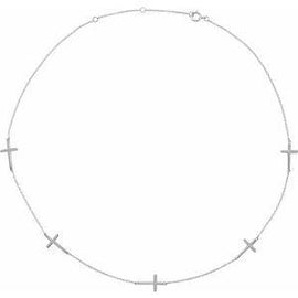 3-Station Cross Adjustable 16-18” Necklace