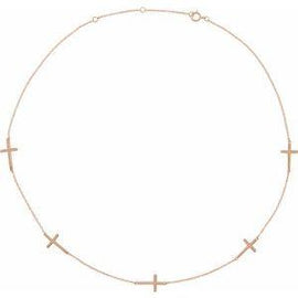3-Station Cross Adjustable 16-18” Necklace