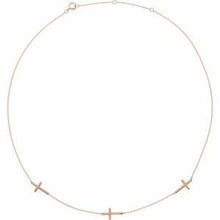 Load image into Gallery viewer, 3-Station Cross Adjustable 16-18” Necklace
