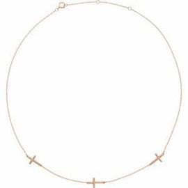 3-Station Cross Adjustable 16-18” Necklace