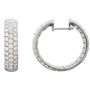 4 CTW Diamond Inside-Outside Hinged 23.4 mm Hoop Earrings