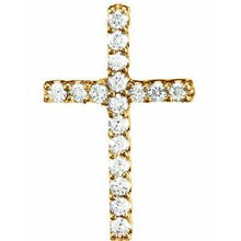 Load image into Gallery viewer, 14K Yellow .07 CTW Natural Diamond Petite Cross Pendant
