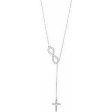 Load image into Gallery viewer, 1/5 CTW Diamond Infinity-Inspired Cross 16-18&quot; Necklace
