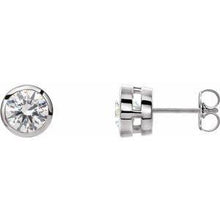 Load image into Gallery viewer, 1 CTW Lab-Grown Diamond Tapered Bezel-Set Stud Earrings
