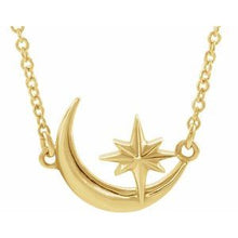 Load image into Gallery viewer, Crescent Moon &amp; Star 16-18&quot; Necklace
