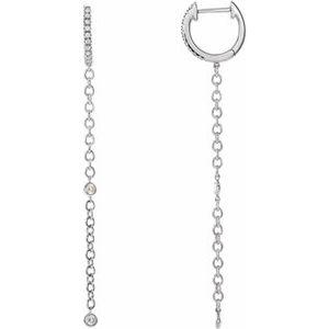 1/4 CTW Diamond Hinged Hoop Chain Earrings