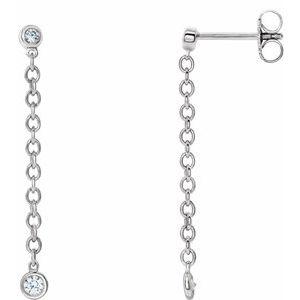 1/5 CTW Diamond Bezel Set Chain Earrings