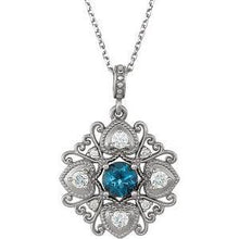 Load image into Gallery viewer, London Blue Topaz &amp; 1/4 CTW Diamond 18&quot; Necklace
