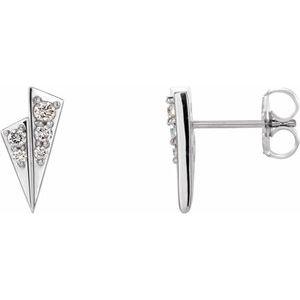 1/6 CTW Diamond Geometric Earrings