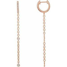 Load image into Gallery viewer, 1/4 CTW Diamond Hinged Hoop Chain Earrings
