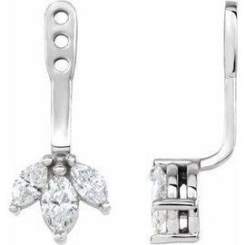 1/4 CTW Diamond Cluster Front-Back Earring Jackets