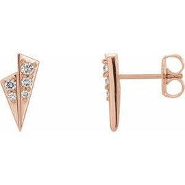 1/6 CTW Diamond Geometric Earrings