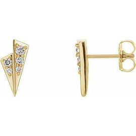 1/6 CTW Diamond Geometric Earrings