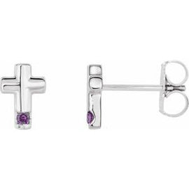 Mozambique Garnet Cross Earrings