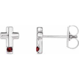 Mozambique Garnet Cross Earrings