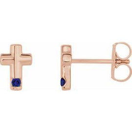 Mozambique Garnet Cross Earrings