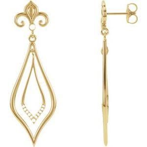 1/10 CTW Diamond Fleur-de-lis Earrings