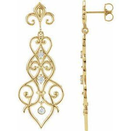 1/3 CTW Diamond Fleur-de-Lis Earrings