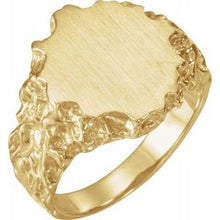 Load image into Gallery viewer, 16x14 mm Oval Nugget Signet Ring
