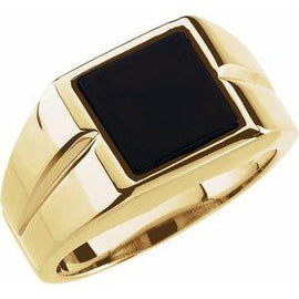 8 mm Square Onyx Ring