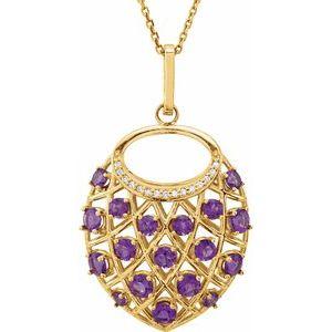 Amethyst & .04 CTW Diamond Nest 18