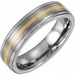 6 mm Ridged Band with Inlay