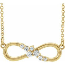 Load image into Gallery viewer, 1/8 CTW Diamond Infinity-Inspired Bar 16&quot; Necklace
