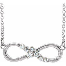 Load image into Gallery viewer, 1/8 CTW Diamond Infinity-Inspired Bar 16&quot; Necklace
