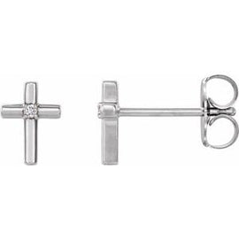 .01 CTW Diamond Cross Earrings