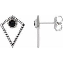 Load image into Gallery viewer, Onyx Cabochon Pyramid Earrings
