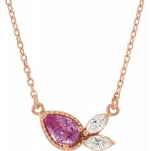 Load image into Gallery viewer, Pink Sapphire &amp; 1/6 CTW Diamond 16&quot; Necklace
