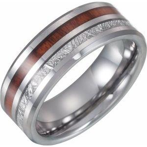 Band with Imitation Meteorite & Wood Inlay