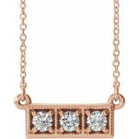 1/3 CTW Diamond Three-Stone Granulated Bar 16-18