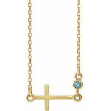 Load image into Gallery viewer, .03 CTW Diamond Sideways Cross 16-18&quot; Necklace
