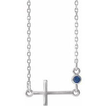 Load image into Gallery viewer, .03 CTW Diamond Sideways Cross 16-18&quot; Necklace
