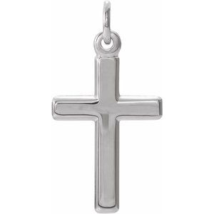 14K White Cross Pendant