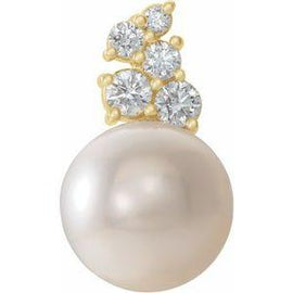 Freshwater Cultured Pearl & 1/4 CTW Diamond Pendant
