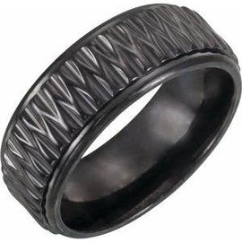 Black Titanium 8 mm Patterned Band