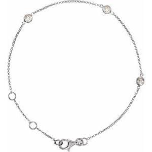 1/6 CTW Diamond Bezel-Set 3-Station Bracelet