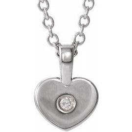 .01 CT Diamond Youth Heart Pendant